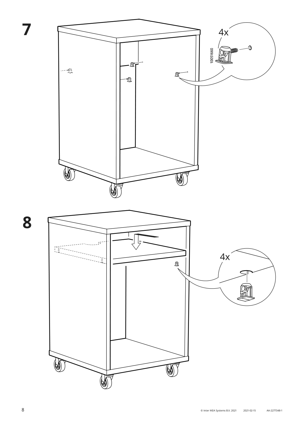 Assembly instructions for IKEA Vihals nightstand white | Page 8 - IKEA VIHALS nightstand 804.887.37