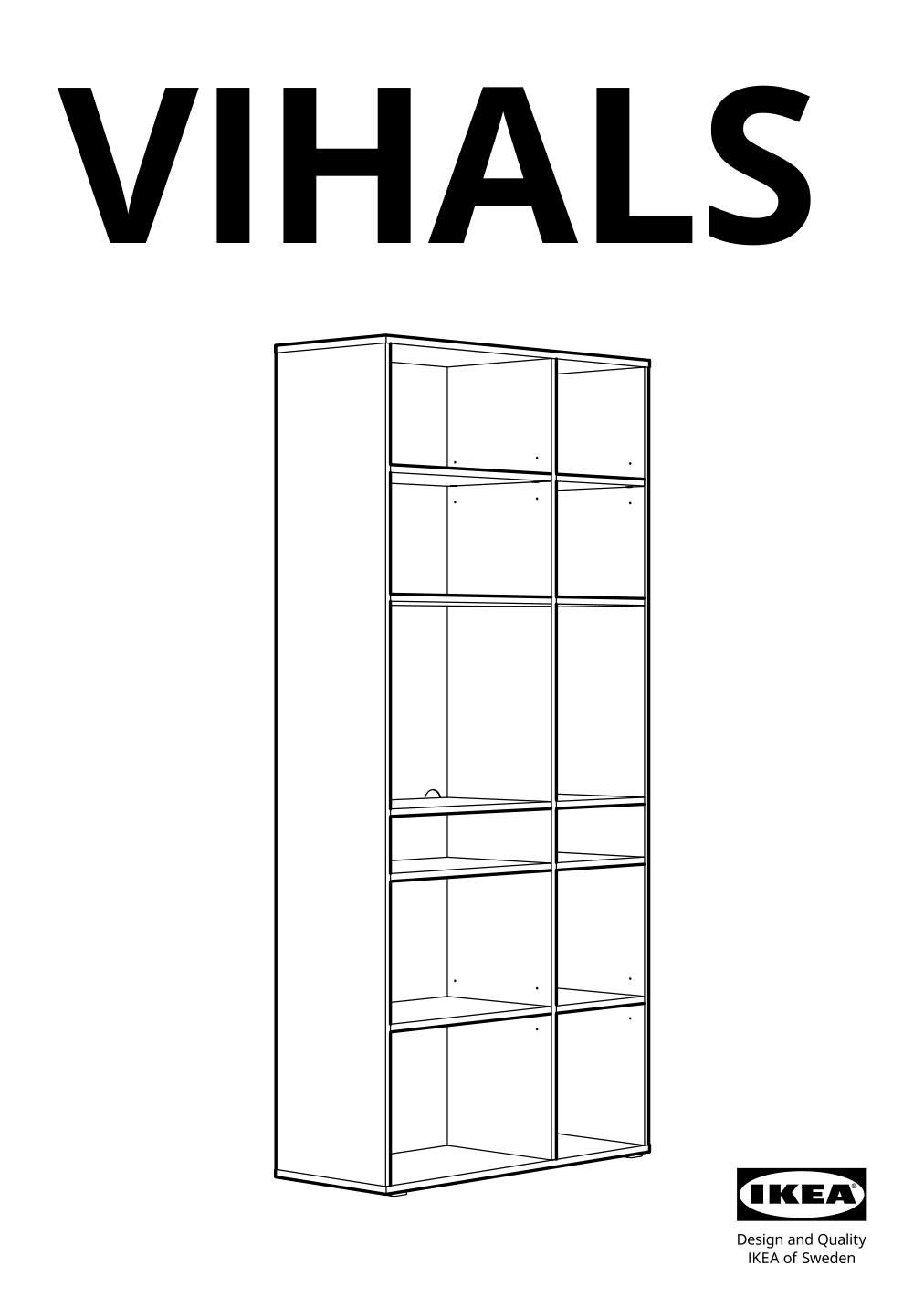 Assembly instructions for IKEA Vihals shelving unit with 10 shelves white | Page 1 - IKEA VIHALS TV/storage combination 594.406.10