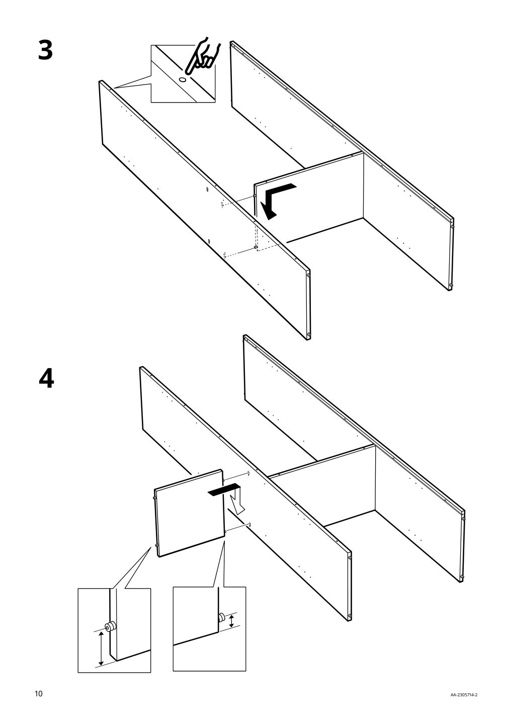 Assembly instructions for IKEA Vihals shelving unit with 10 shelves white | Page 10 - IKEA VIHALS TV/storage combination 594.406.10