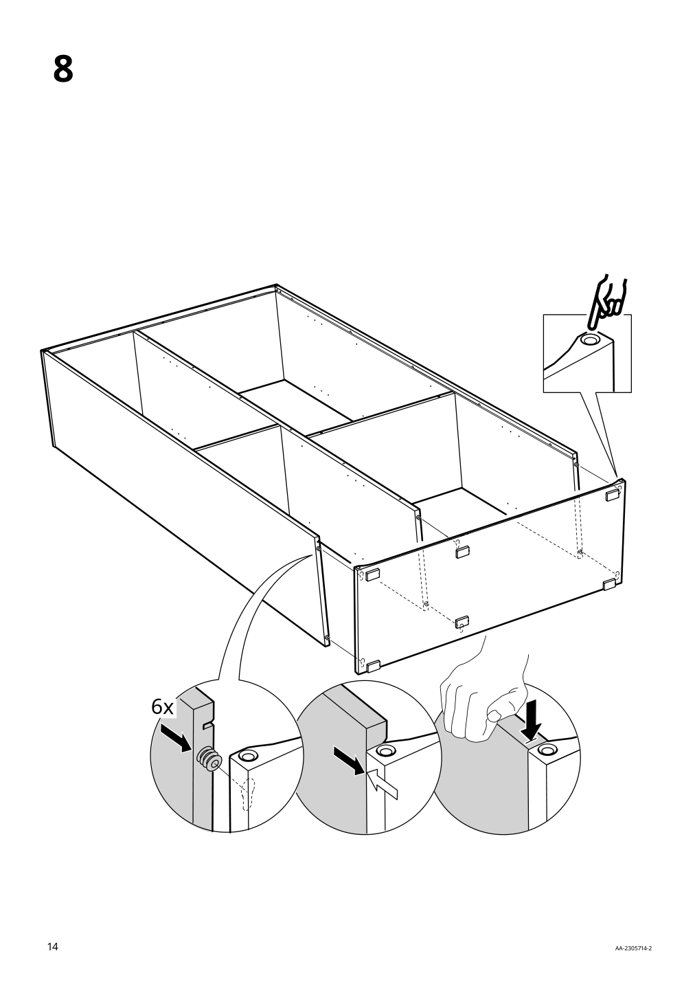 Assembly instructions for IKEA Vihals shelving unit with 10 shelves white | Page 14 - IKEA VIHALS TV/storage combination 594.406.10