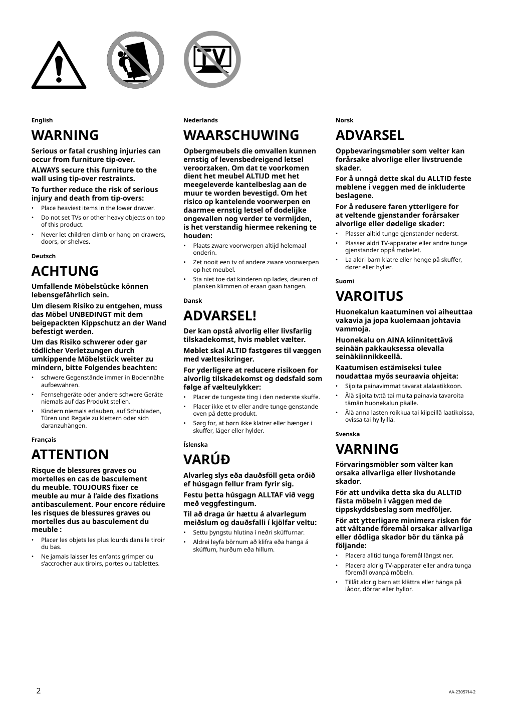 Assembly instructions for IKEA Vihals shelving unit with 10 shelves white | Page 2 - IKEA VIHALS TV/storage combination 594.406.10