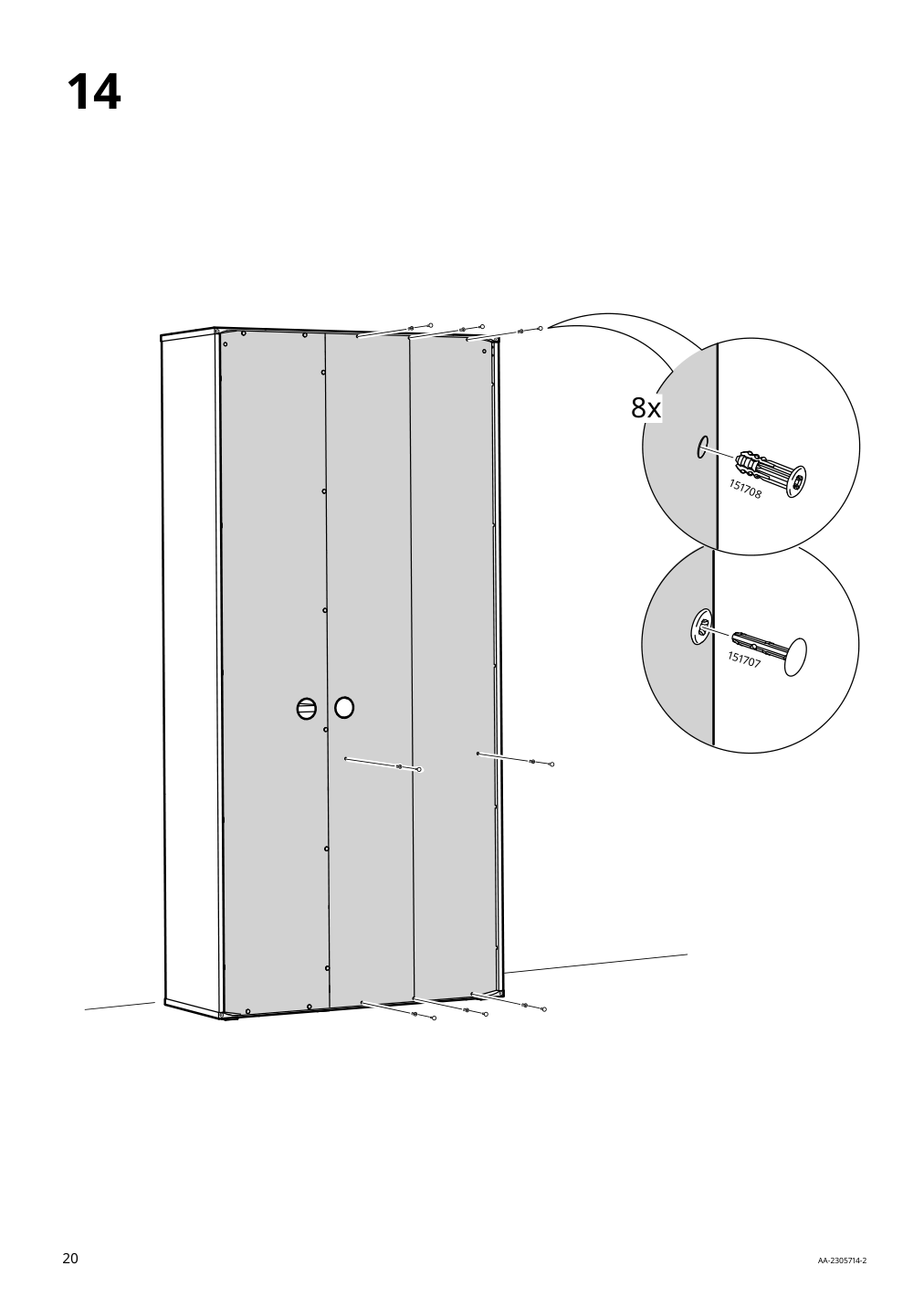 Assembly instructions for IKEA Vihals shelving unit with 10 shelves white | Page 20 - IKEA VIHALS TV/storage combination 594.406.10