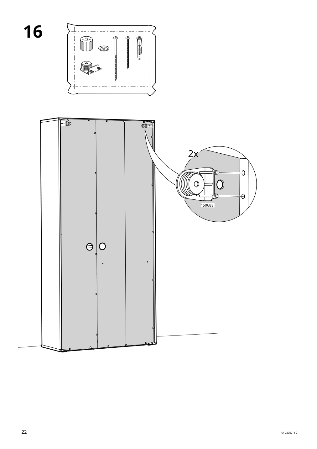 Assembly instructions for IKEA Vihals shelving unit with 10 shelves white | Page 22 - IKEA VIHALS TV/storage combination 594.406.10