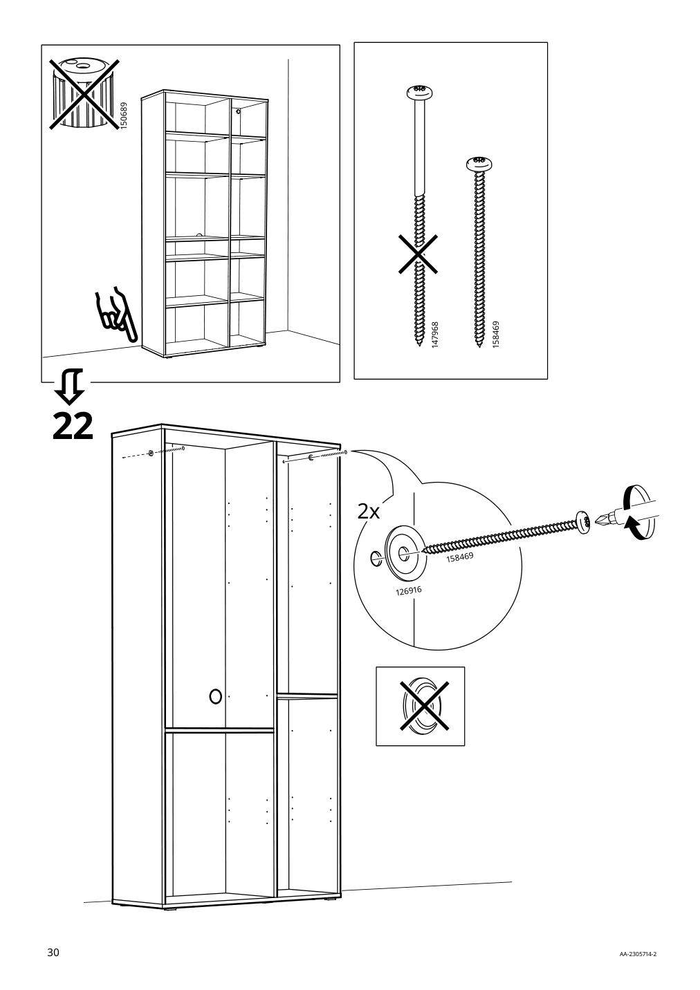 Assembly instructions for IKEA Vihals shelving unit with 10 shelves white | Page 30 - IKEA VIHALS TV/storage combination 594.406.10