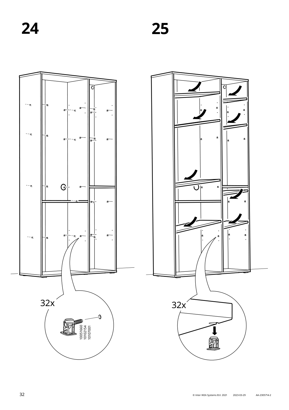 Assembly instructions for IKEA Vihals shelving unit with 10 shelves white | Page 32 - IKEA VIHALS TV/storage combination 594.406.10