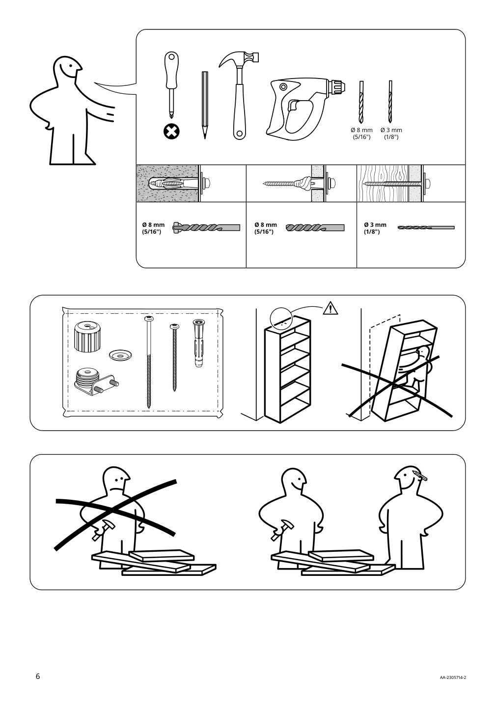 Assembly instructions for IKEA Vihals shelving unit with 10 shelves white | Page 6 - IKEA VIHALS TV/storage combination 594.406.10