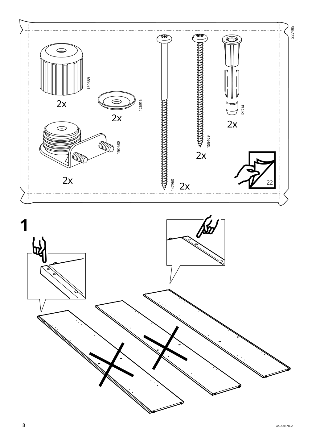 Assembly instructions for IKEA Vihals shelving unit with 10 shelves white | Page 8 - IKEA VIHALS TV/storage combination 594.406.10