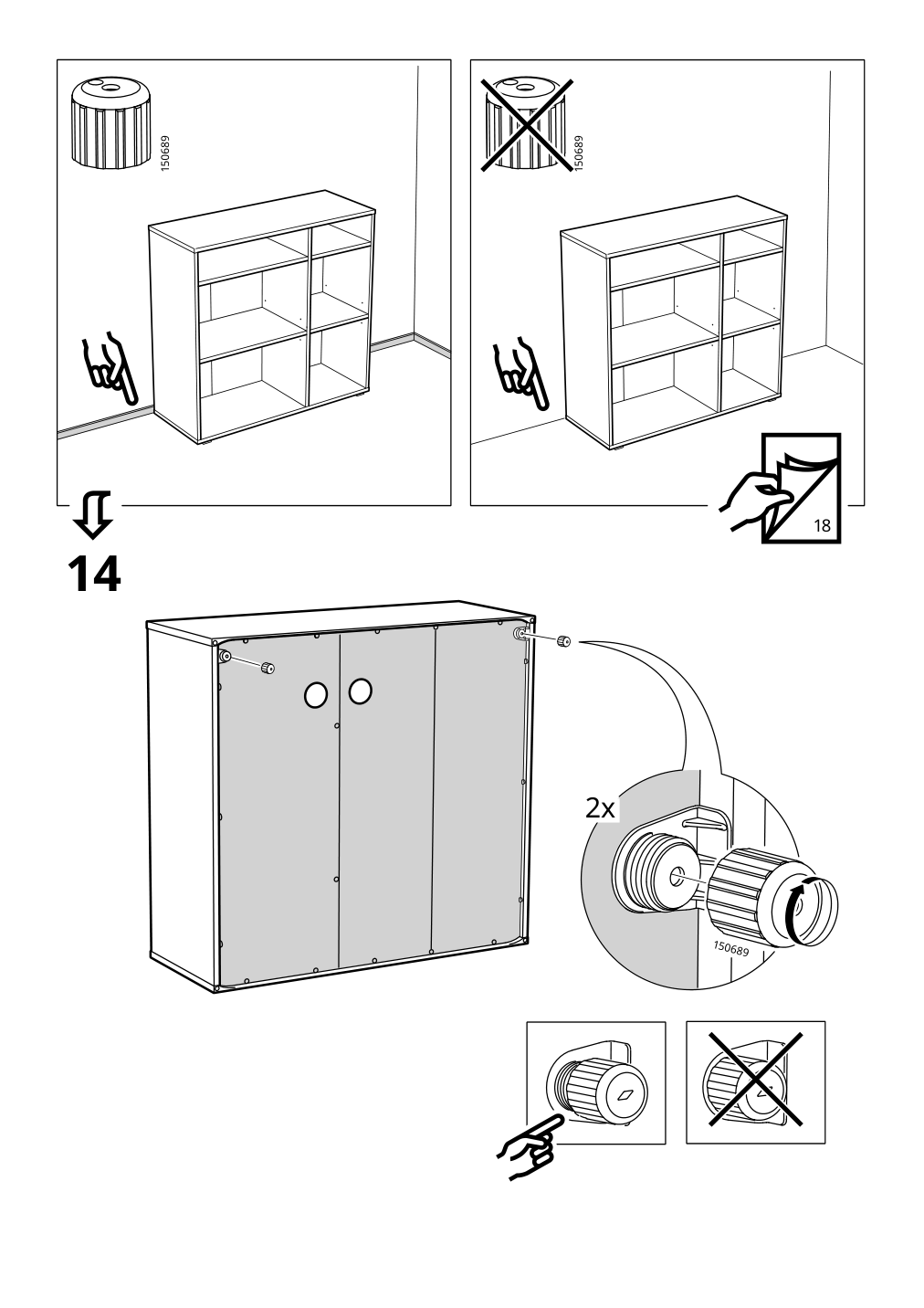 Assembly instructions for IKEA Vihals shelving unit with 4 shelves white | Page 16 - IKEA VIHALS storage combination 294.406.16