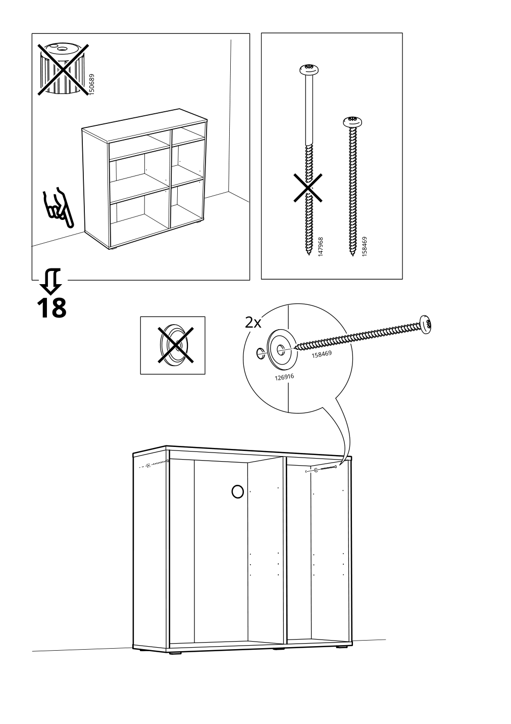 Assembly instructions for IKEA Vihals shelving unit with 4 shelves white | Page 22 - IKEA VIHALS storage combination 294.406.16