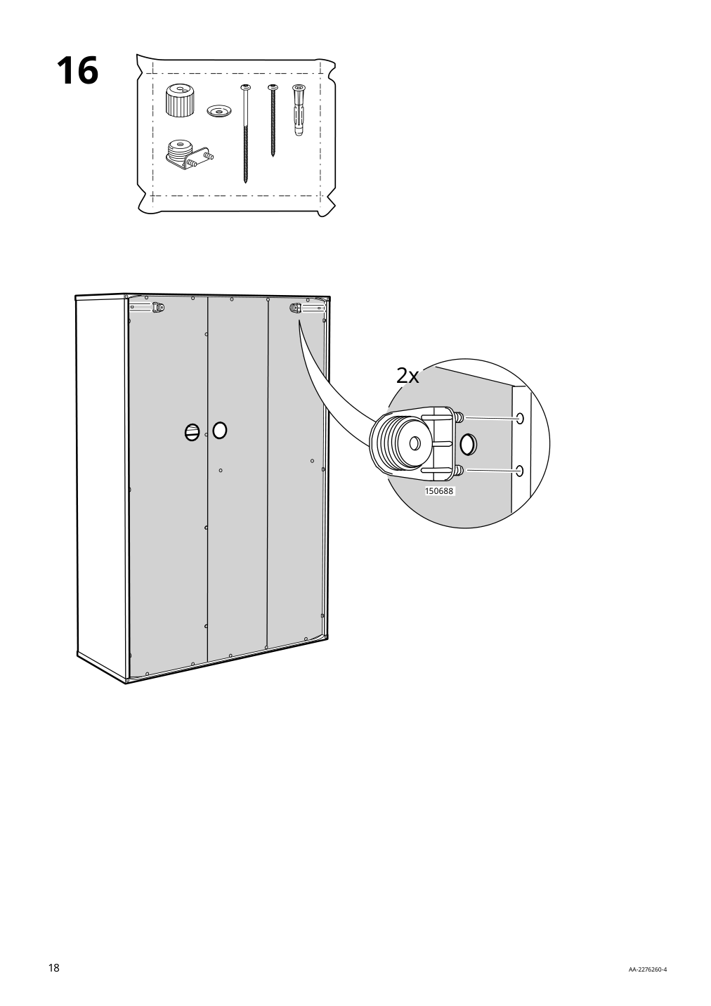 Assembly instructions for IKEA Vihals shelving unit with 6 shelves white | Page 18 - IKEA VIHALS storage combination 094.406.17