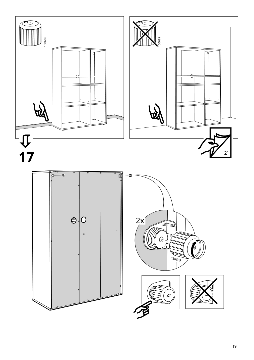 Assembly instructions for IKEA Vihals shelving unit with 6 shelves white | Page 19 - IKEA VIHALS storage combination 094.406.17