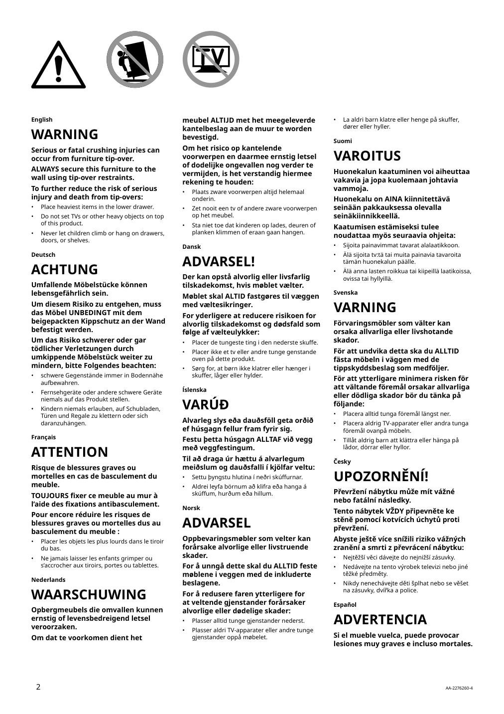 Assembly instructions for IKEA Vihals shelving unit with 6 shelves white | Page 2 - IKEA VIHALS storage combination 094.406.17