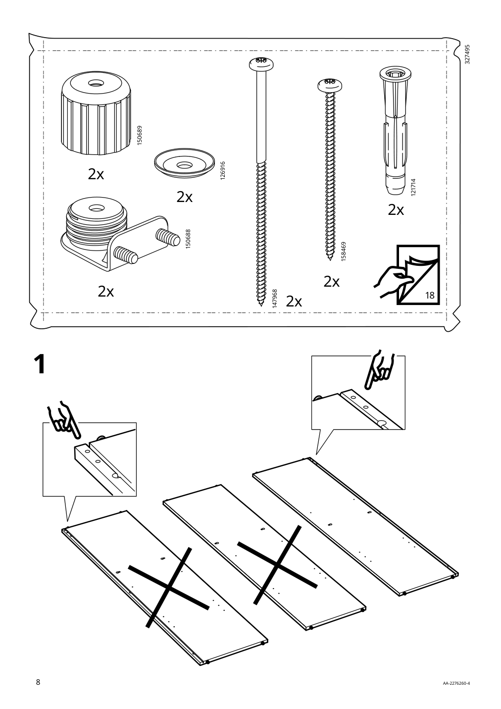 Assembly instructions for IKEA Vihals shelving unit with 6 shelves white | Page 8 - IKEA VIHALS storage combination 094.406.17