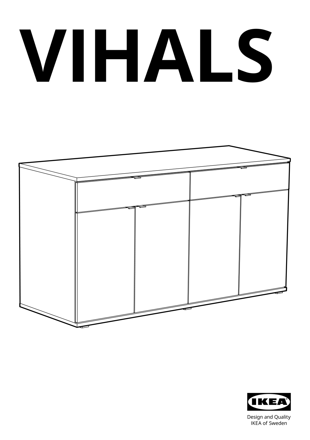 Assembly instructions for IKEA Vihals sideboard white | Page 1 - IKEA VIHALS storage combination 094.406.17