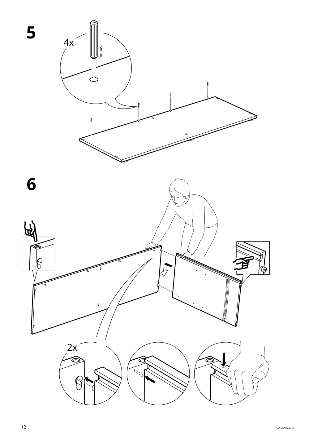 Assembly instructions for IKEA Vihals sideboard white | Page 12 - IKEA VIHALS sideboard 304.917.18