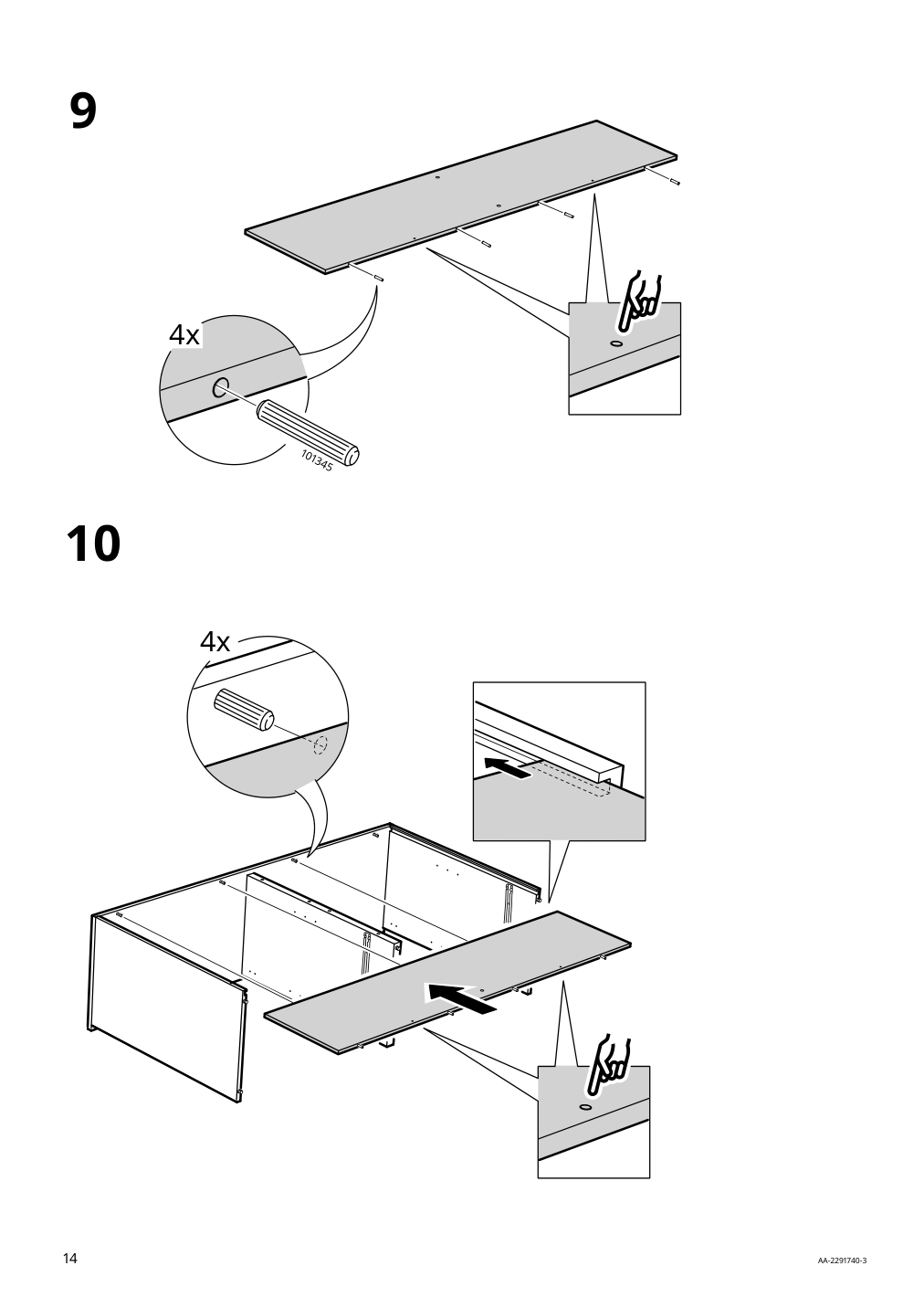 Assembly instructions for IKEA Vihals sideboard white | Page 14 - IKEA VIHALS storage combination w/glass doors 295.212.07