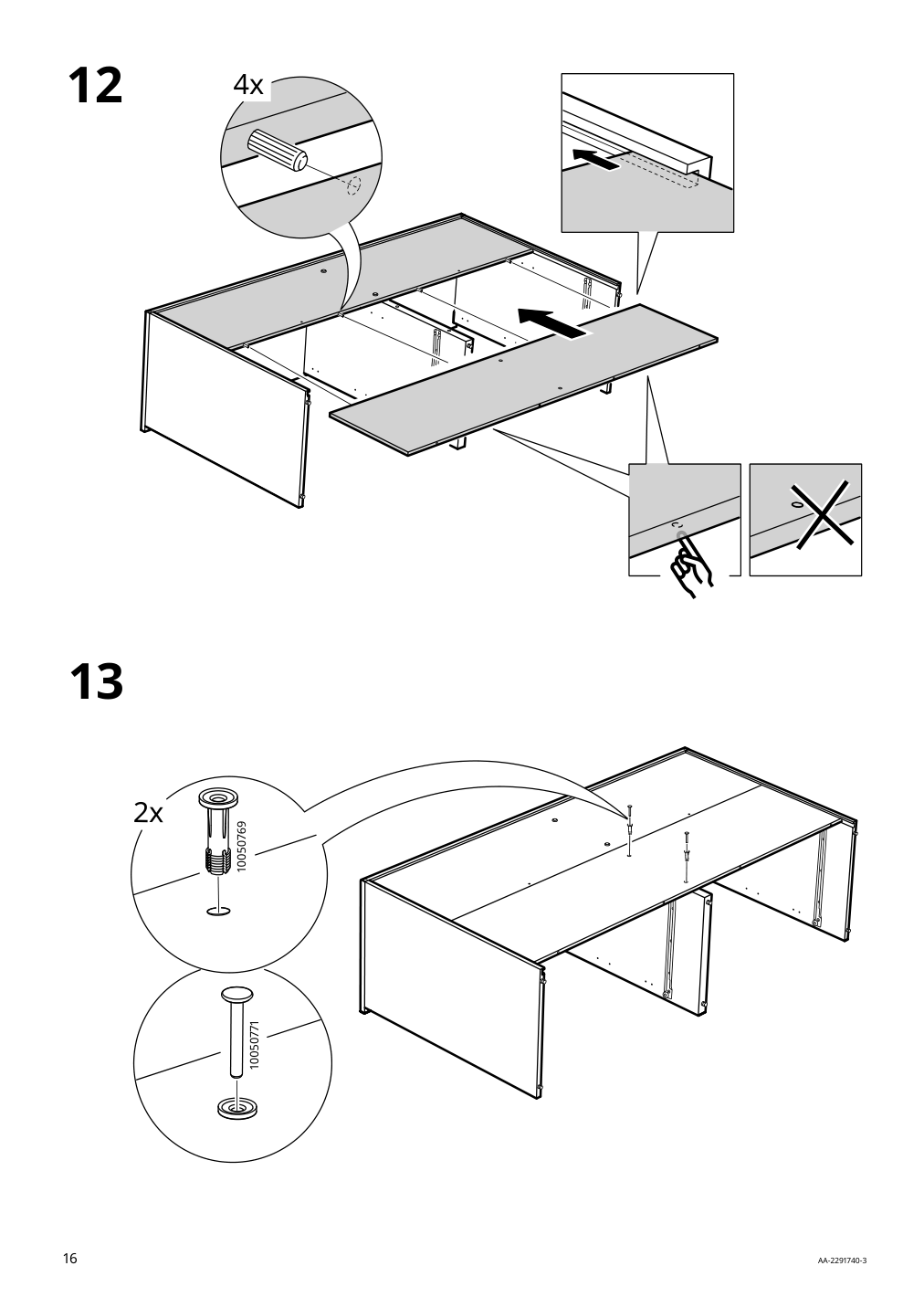 Assembly instructions for IKEA Vihals sideboard white | Page 16 - IKEA VIHALS storage combination w/glass doors 295.212.07