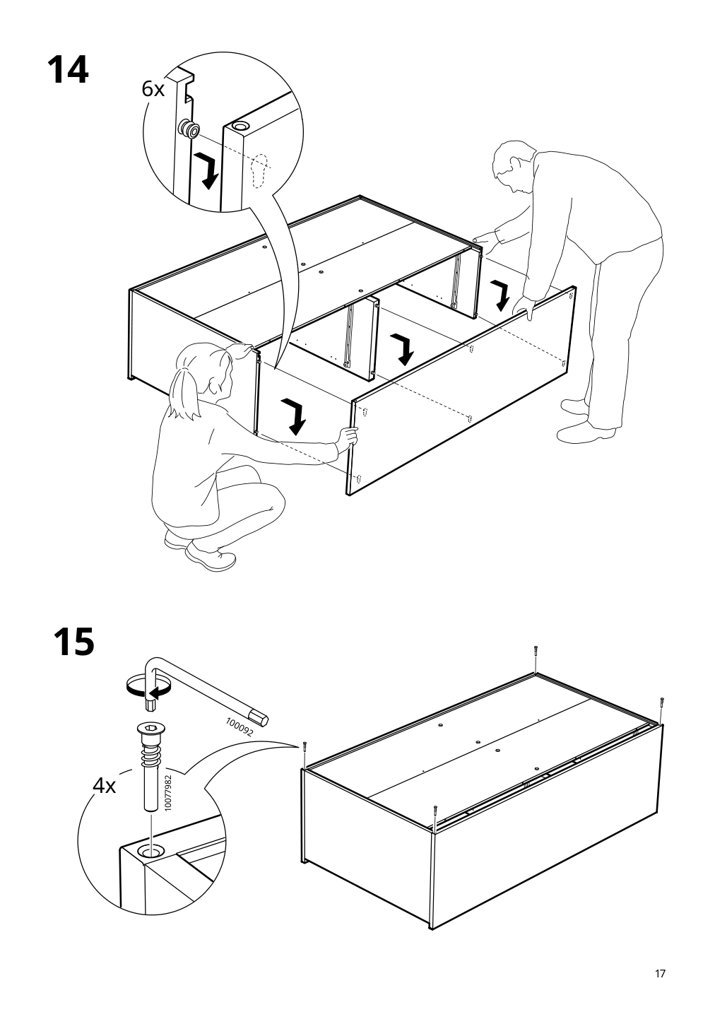 Assembly instructions for IKEA Vihals sideboard white | Page 17 - IKEA VIHALS storage combination w/glass doors 295.212.07