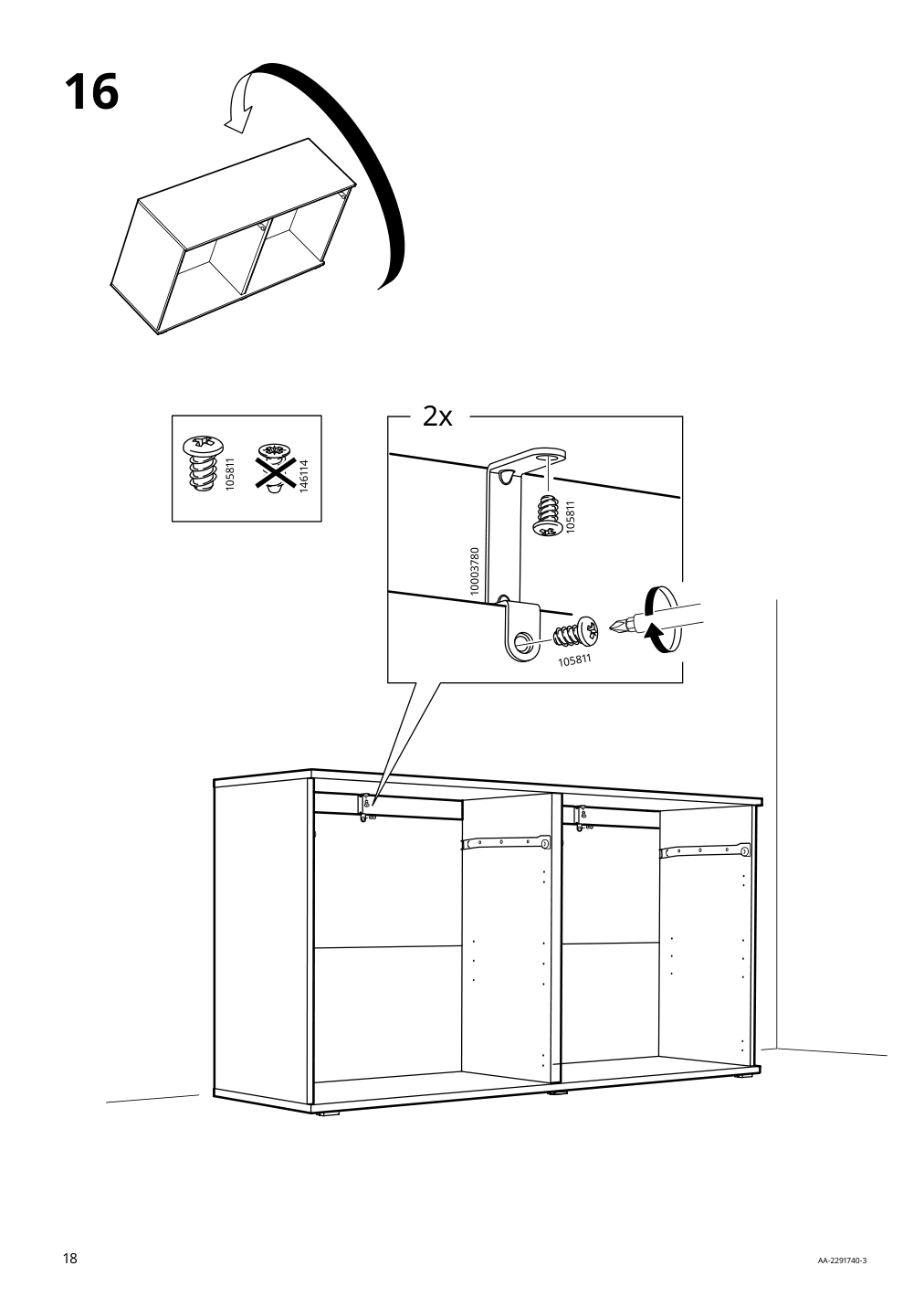 Assembly instructions for IKEA Vihals sideboard white | Page 18 - IKEA VIHALS sideboard 304.917.18