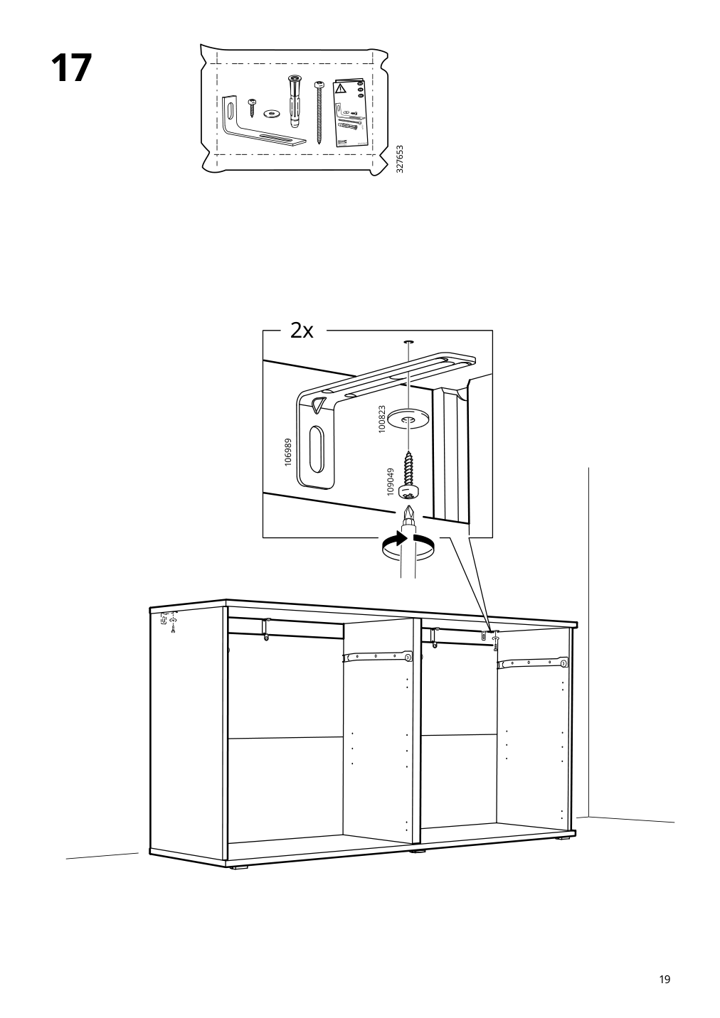 Assembly instructions for IKEA Vihals sideboard dark gray | Page 19 - IKEA VIHALS sideboard 605.429.24