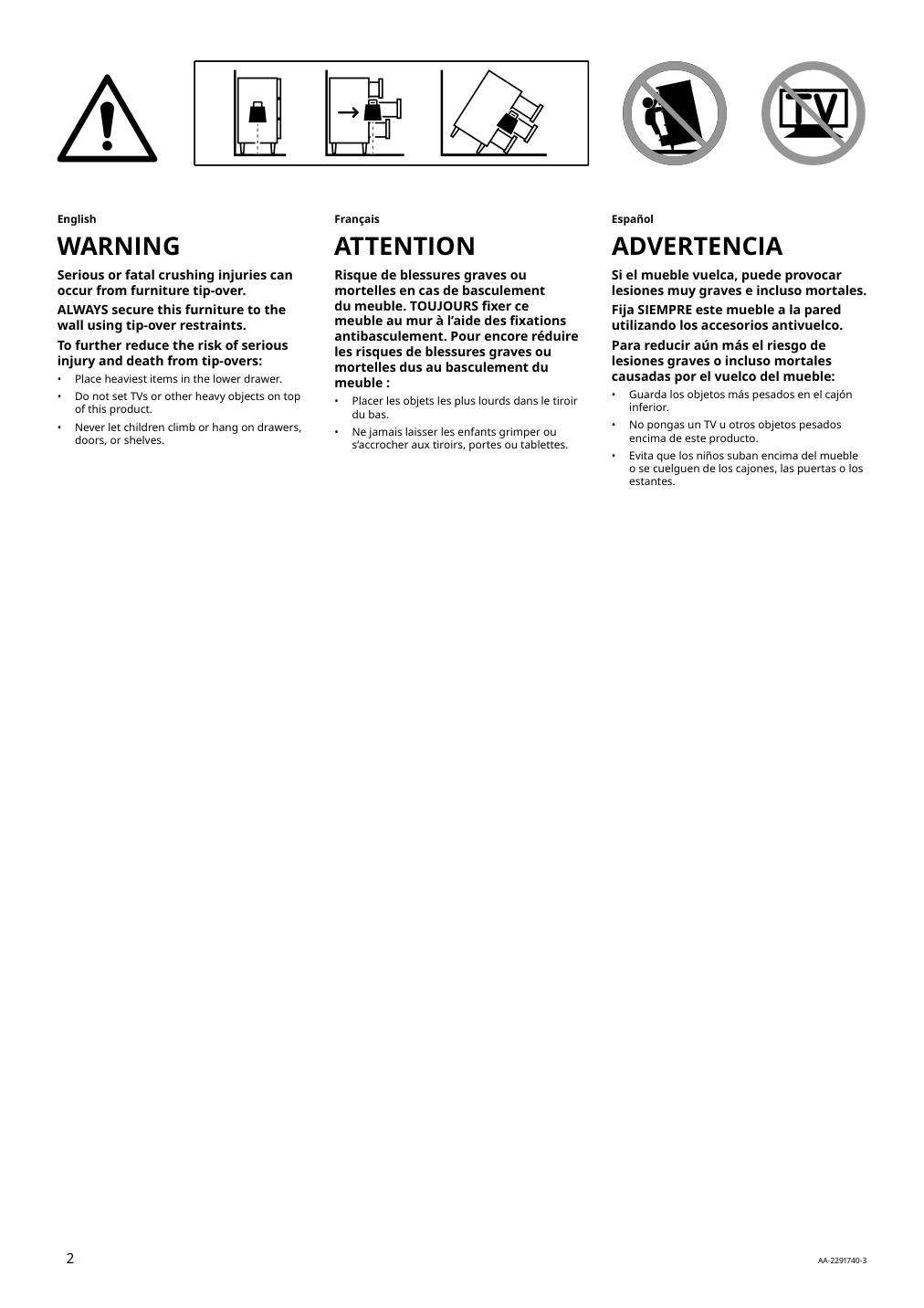 Assembly instructions for IKEA Vihals sideboard white | Page 2 - IKEA VIHALS storage combination w/glass doors 295.212.07