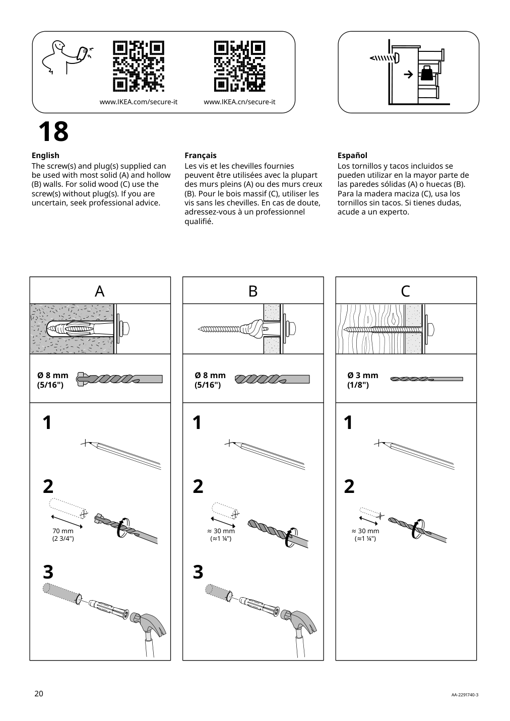 Assembly instructions for IKEA Vihals sideboard white | Page 20 - IKEA VIHALS storage combination w/glass doors 295.212.07