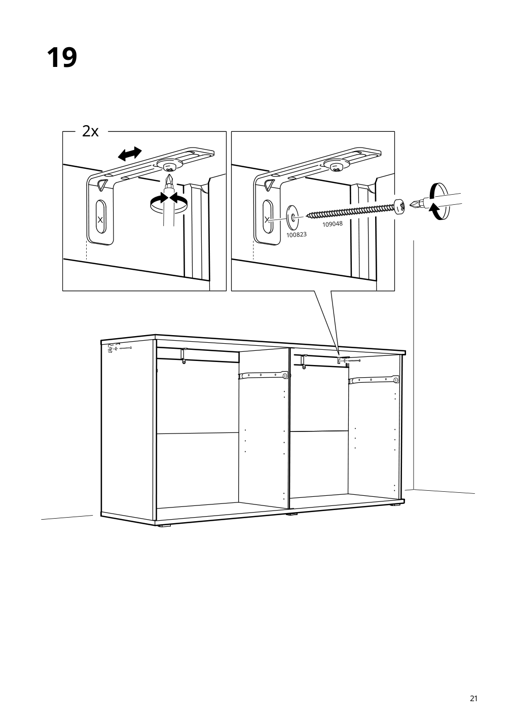 Assembly instructions for IKEA Vihals sideboard white | Page 21 - IKEA VIHALS storage combination w/glass doors 295.212.07