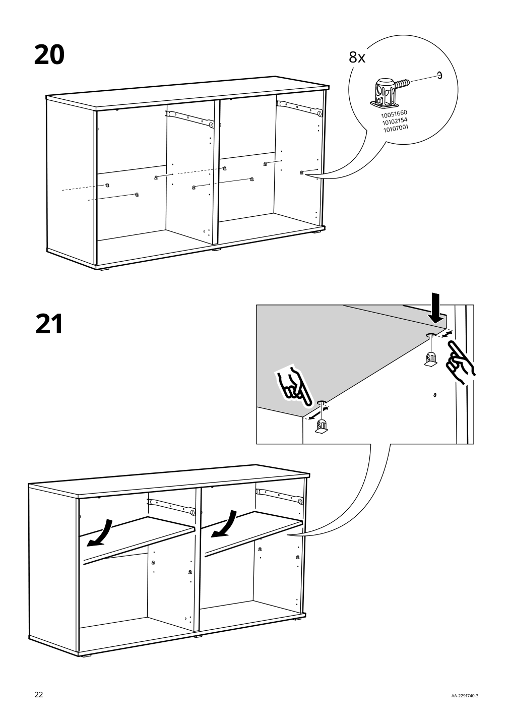 Assembly instructions for IKEA Vihals sideboard white | Page 22 - IKEA VIHALS sideboard 304.917.18