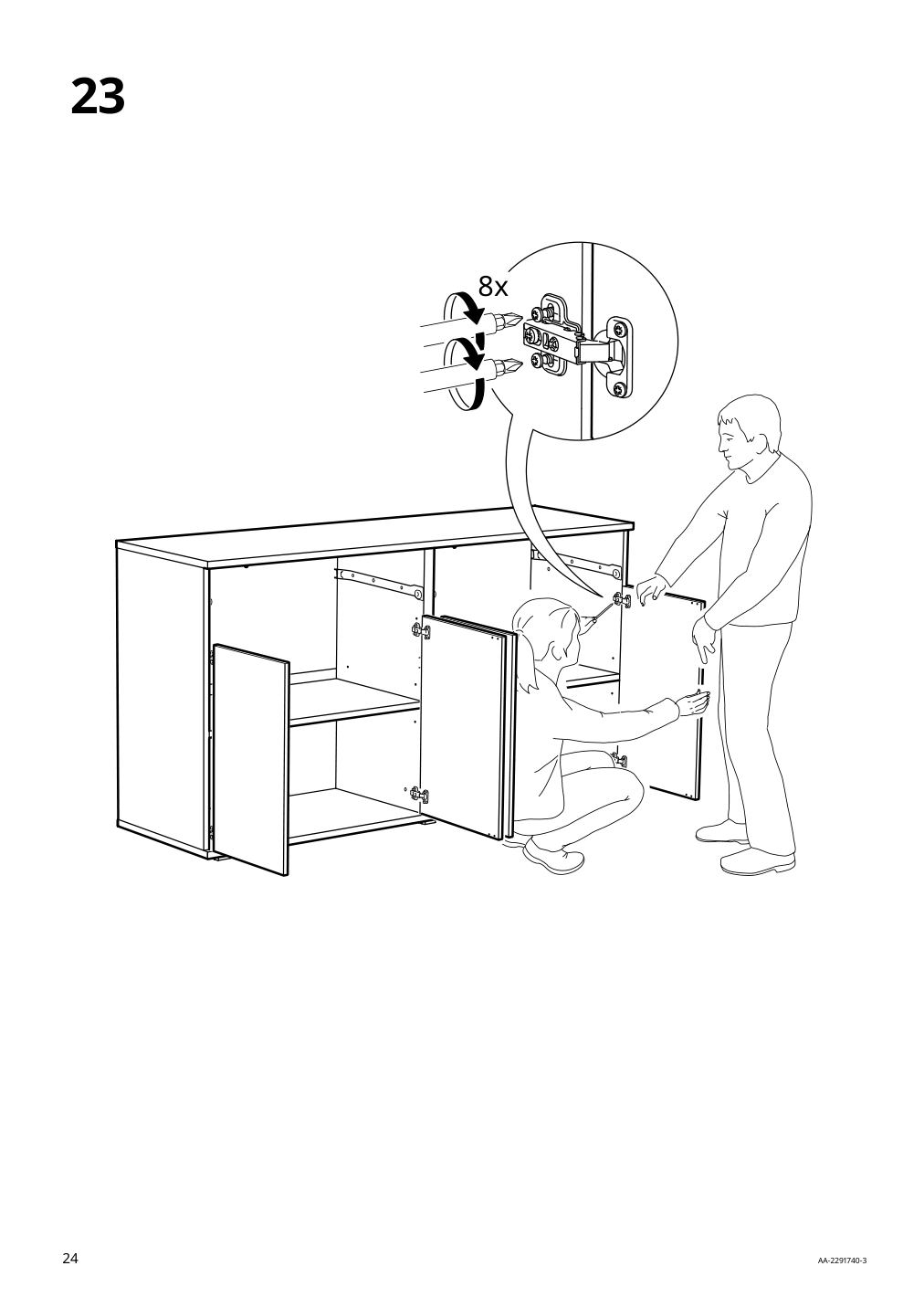 Assembly instructions for IKEA Vihals sideboard white | Page 24 - IKEA VIHALS storage combination w/glass doors 295.212.07