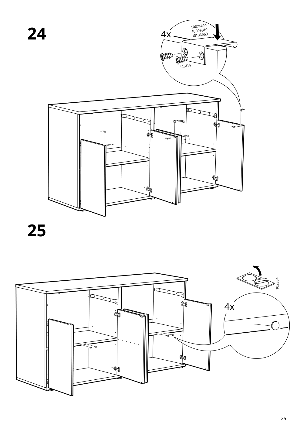 Assembly instructions for IKEA Vihals sideboard white | Page 25 - IKEA VIHALS storage combination w/glass doors 295.212.07