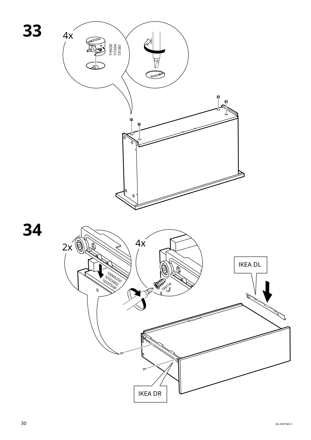 Assembly instructions for IKEA Vihals sideboard white | Page 30 - IKEA VIHALS storage combination 094.406.17