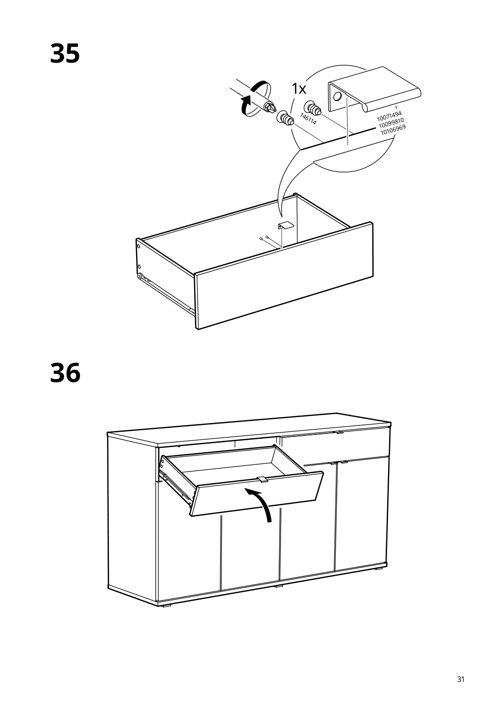 Assembly instructions for IKEA Vihals sideboard dark gray | Page 31 - IKEA VIHALS sideboard 605.429.24