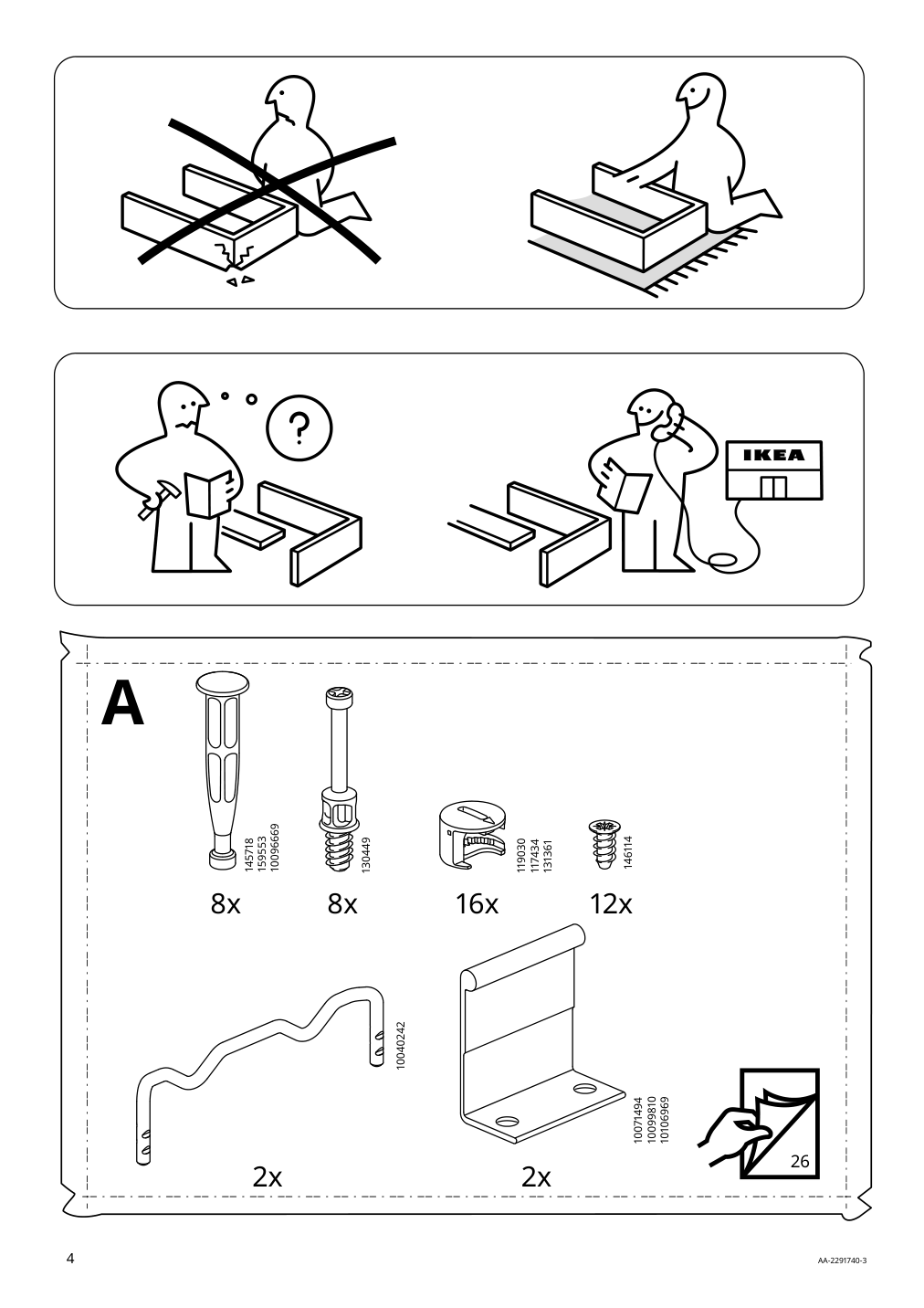 Assembly instructions for IKEA Vihals sideboard dark gray | Page 4 - IKEA VIHALS sideboard 605.429.24