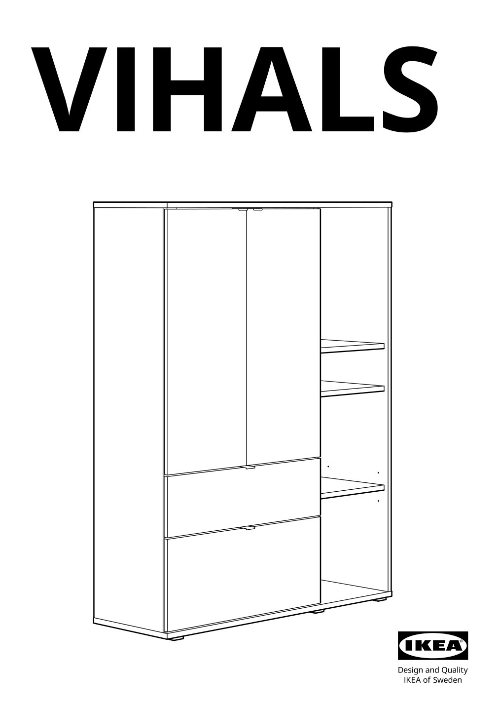 Assembly instructions for IKEA Vihals storage unit white | Page 1 - IKEA VIHALS storage combination 794.406.14