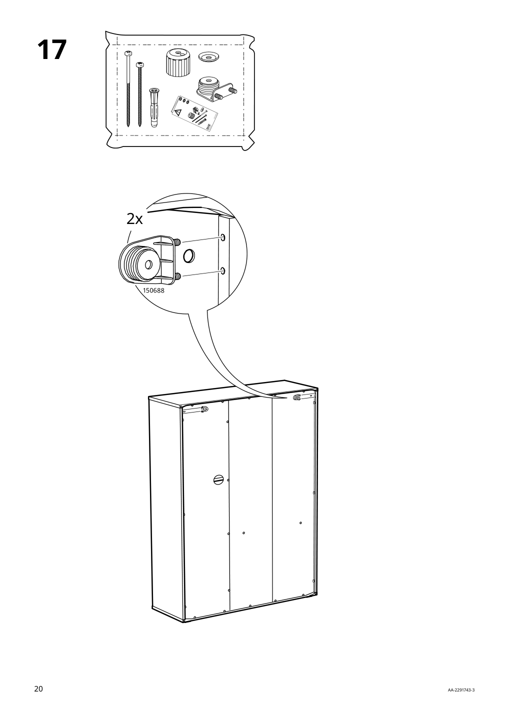 Assembly instructions for IKEA Vihals storage unit white | Page 20 - IKEA VIHALS storage combination 794.406.14