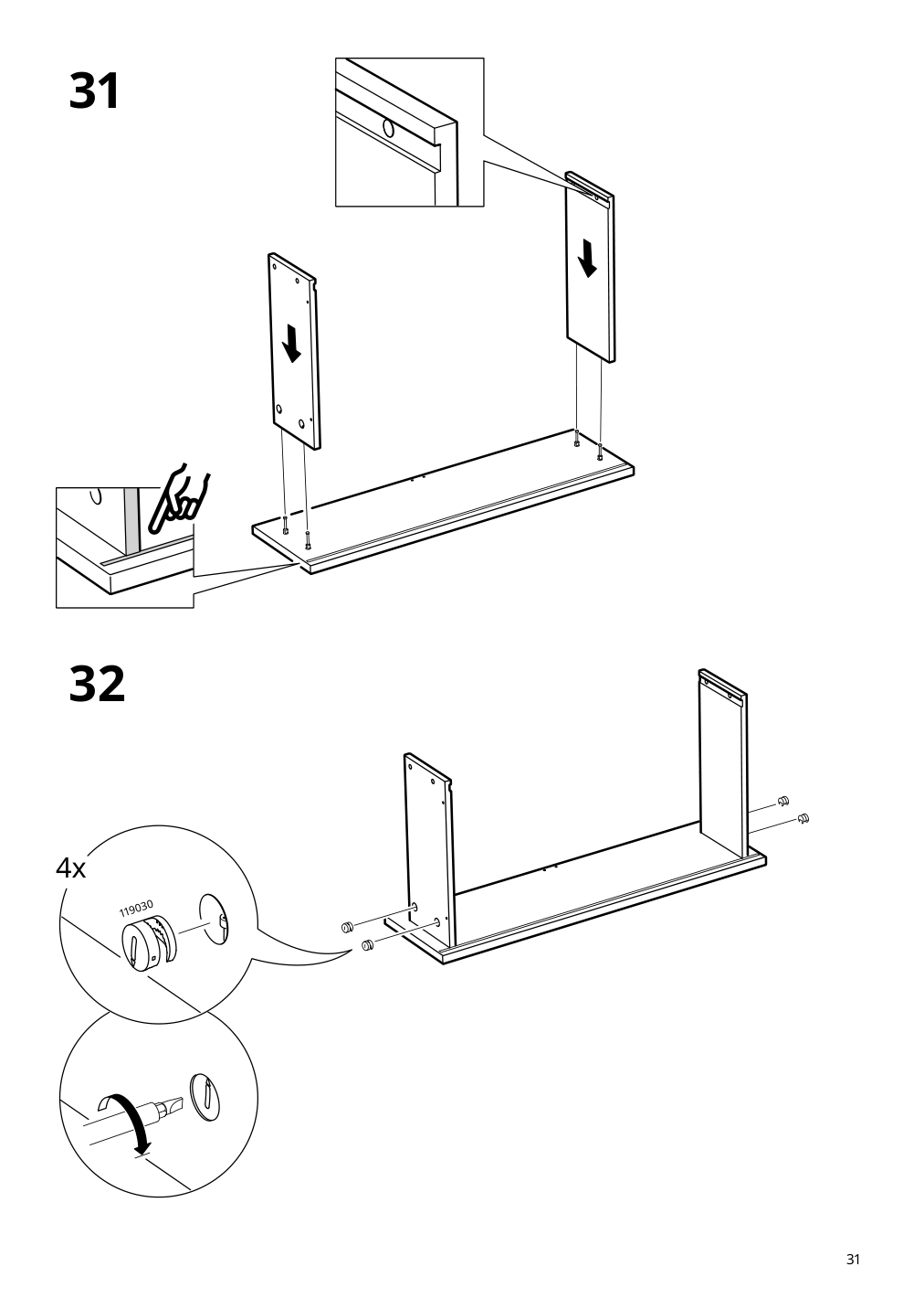 Assembly instructions for IKEA Vihals storage unit white | Page 31 - IKEA VIHALS storage combination 794.406.14