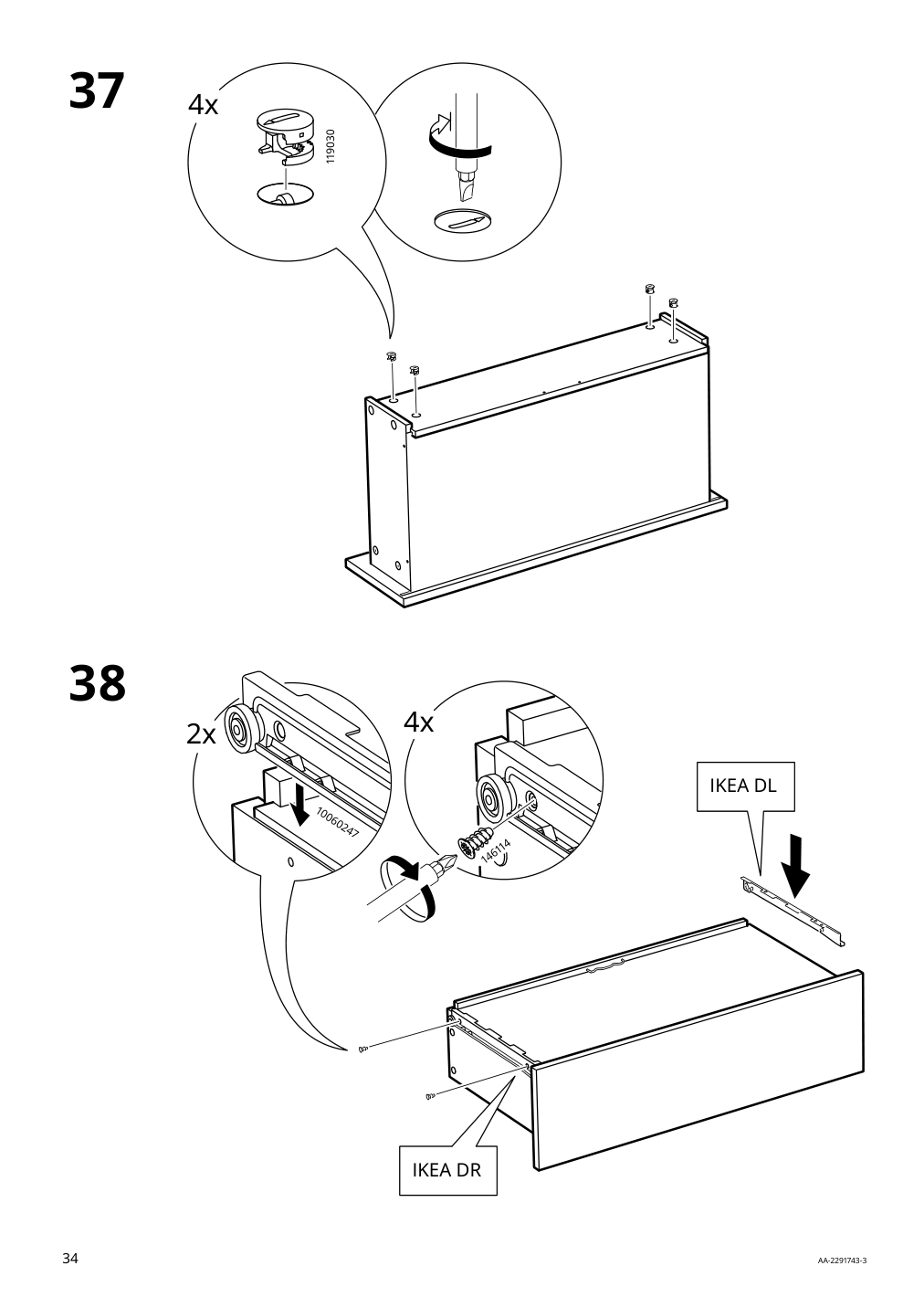 Assembly instructions for IKEA Vihals storage unit white | Page 34 - IKEA VIHALS storage combination 794.406.14