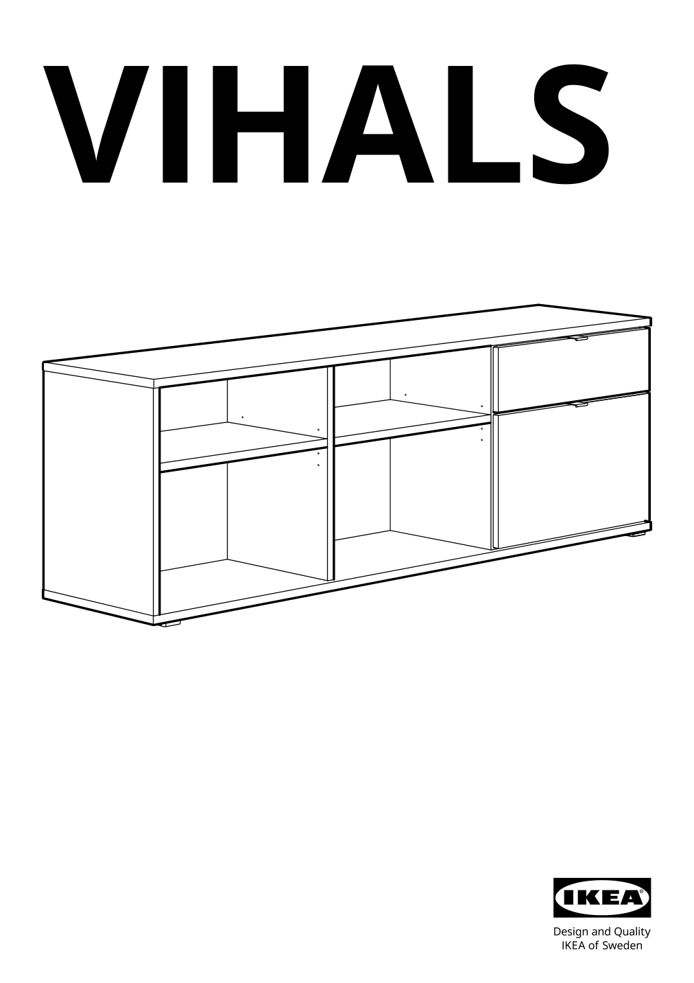 Assembly instructions for IKEA Vihals tv unit white | Page 1 - IKEA VIHALS TV/storage combination 594.406.10