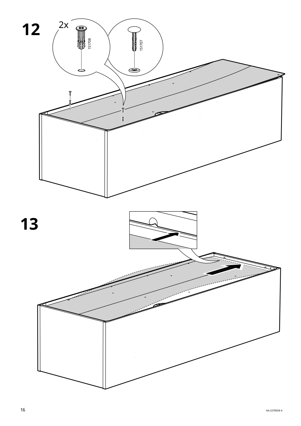 Assembly instructions for IKEA Vihals tv unit white | Page 16 - IKEA VIHALS TV/storage combination 594.406.10