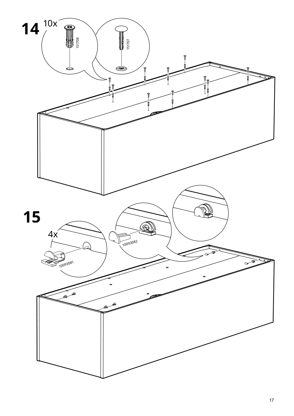 Assembly instructions for IKEA Vihals tv unit white | Page 17 - IKEA VIHALS TV/storage combination 594.406.10