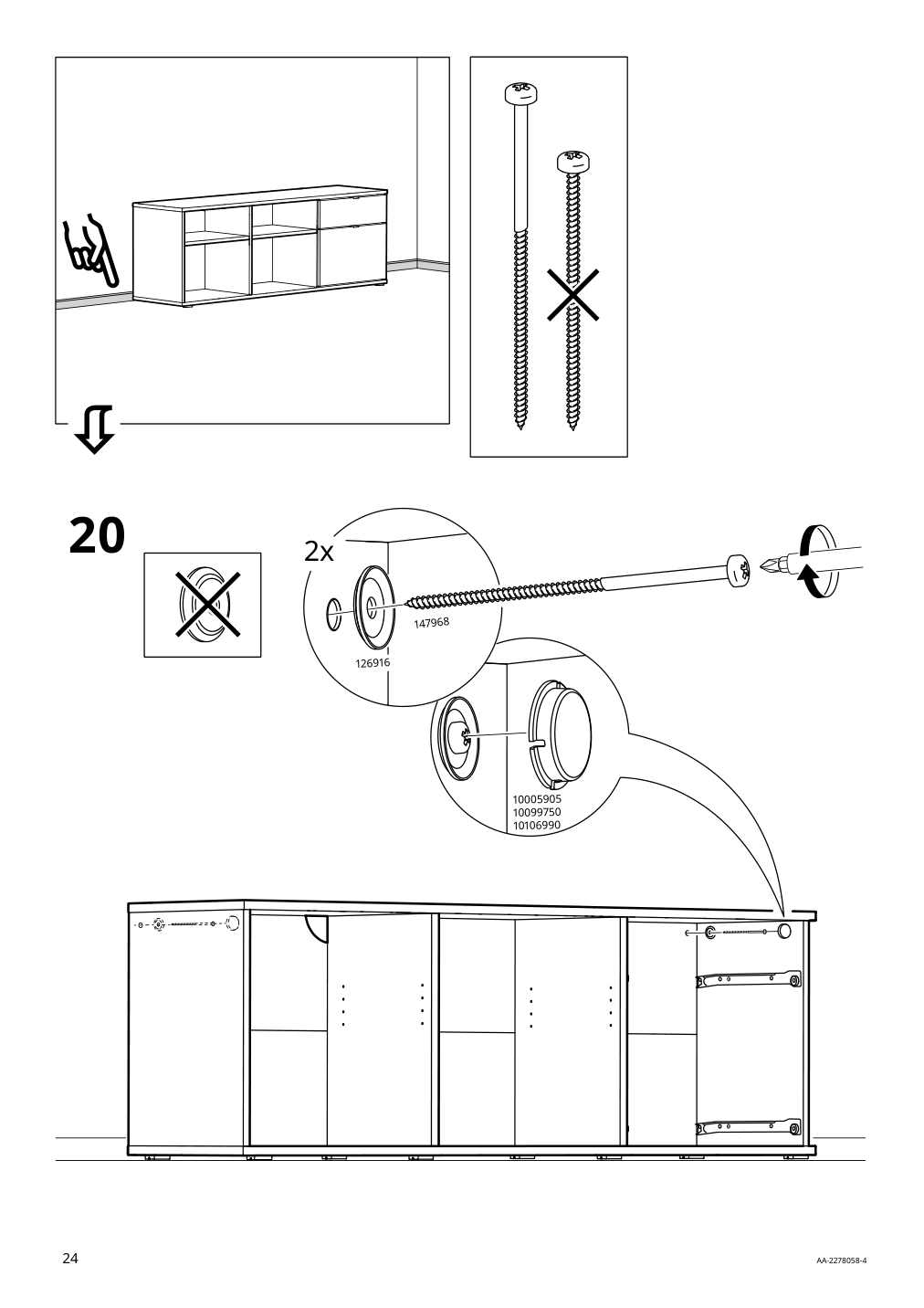 Assembly instructions for IKEA Vihals tv unit white | Page 24 - IKEA VIHALS TV/storage combination 594.406.10