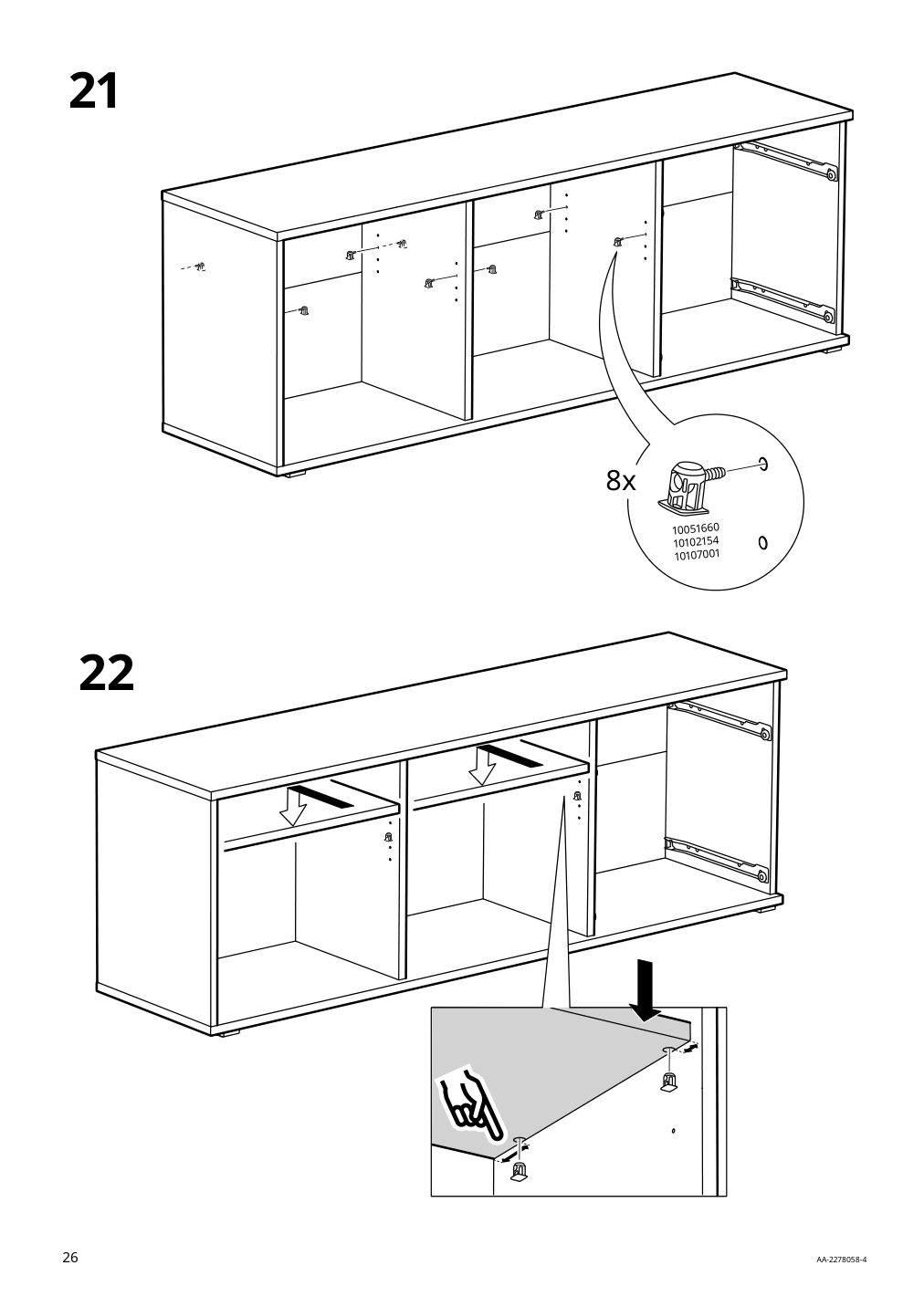 Assembly instructions for IKEA Vihals tv unit white | Page 26 - IKEA VIHALS TV/storage combination 594.406.10