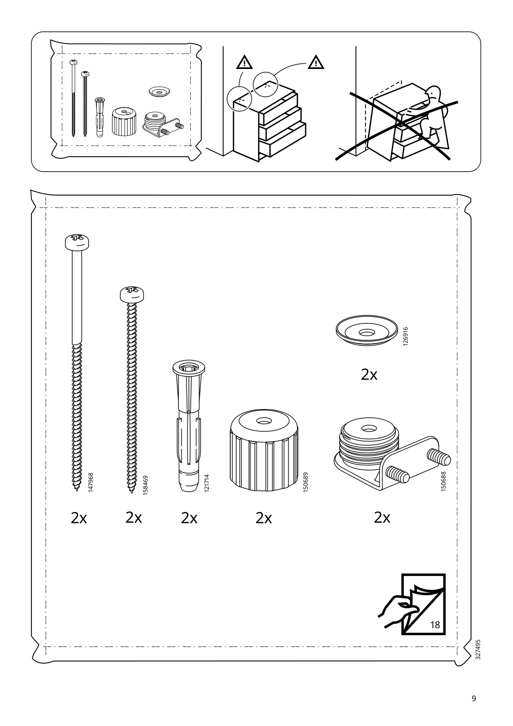 Assembly instructions for IKEA Vihals tv unit white | Page 9 - IKEA VIHALS TV/storage combination 594.406.10