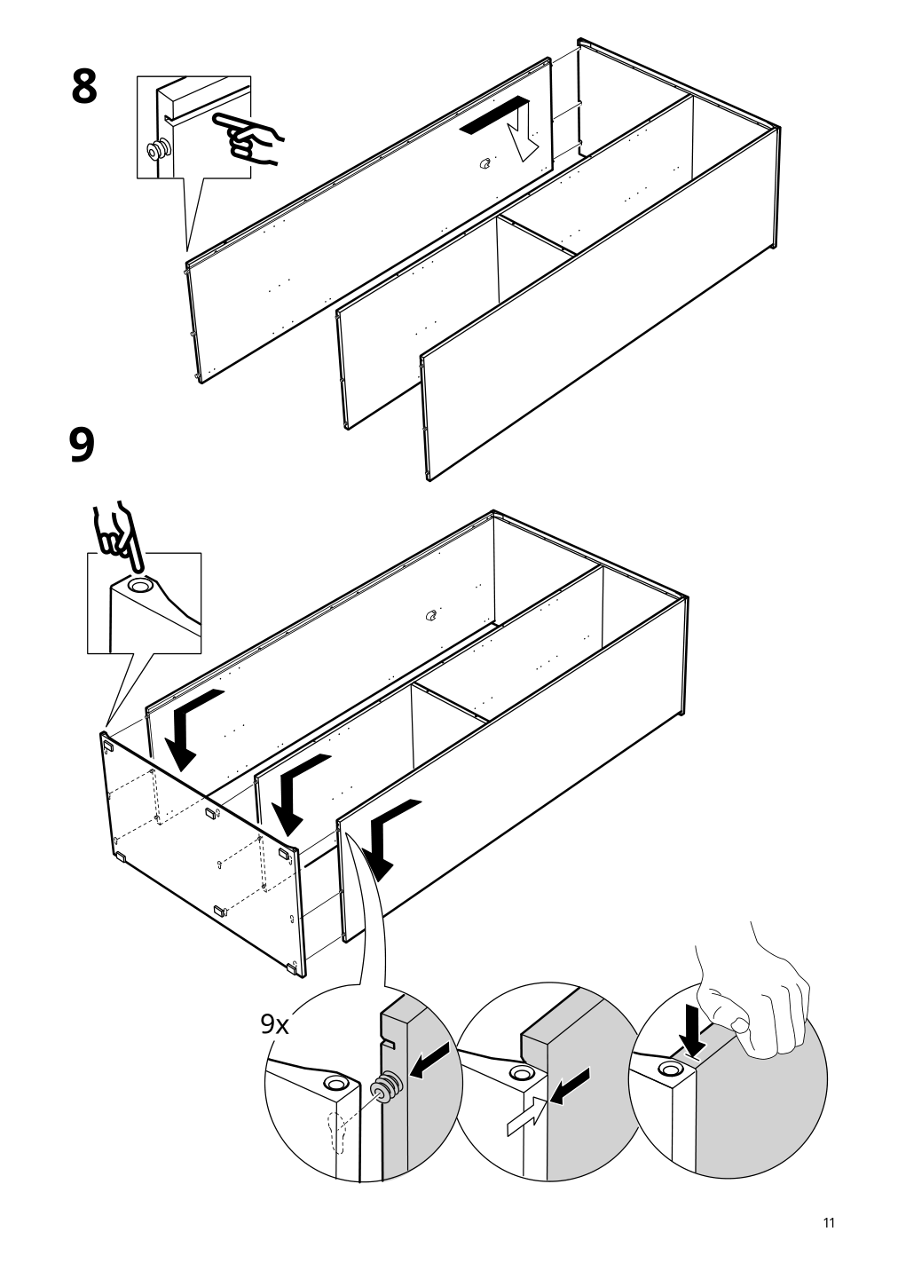 Assembly instructions for IKEA Vihals wardrobe with 2 doors white | Page 11 - IKEA VIHALS wardrobe with 2 doors 604.832.55