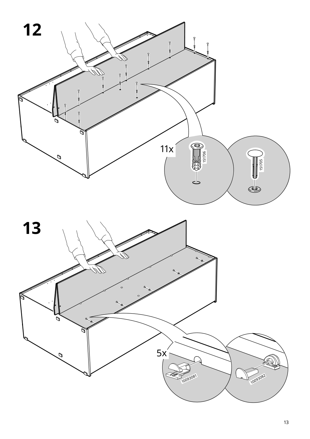 Assembly instructions for IKEA Vihals wardrobe with 2 doors white | Page 13 - IKEA VIHALS wardrobe with 2 doors 604.832.55