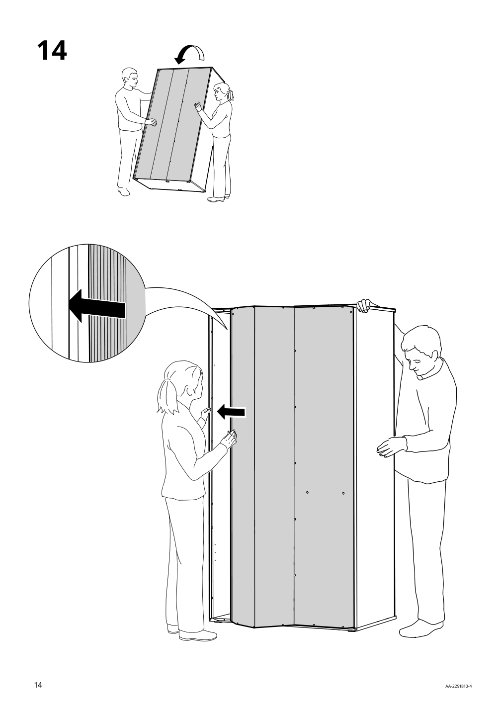 Assembly instructions for IKEA Vihals wardrobe with 2 doors white | Page 14 - IKEA VIHALS wardrobe with 2 doors 604.832.55