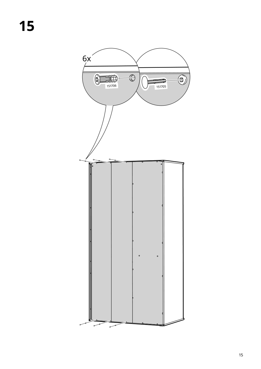 Assembly instructions for IKEA Vihals wardrobe with 2 doors white | Page 15 - IKEA VIHALS wardrobe with 2 doors 604.832.55