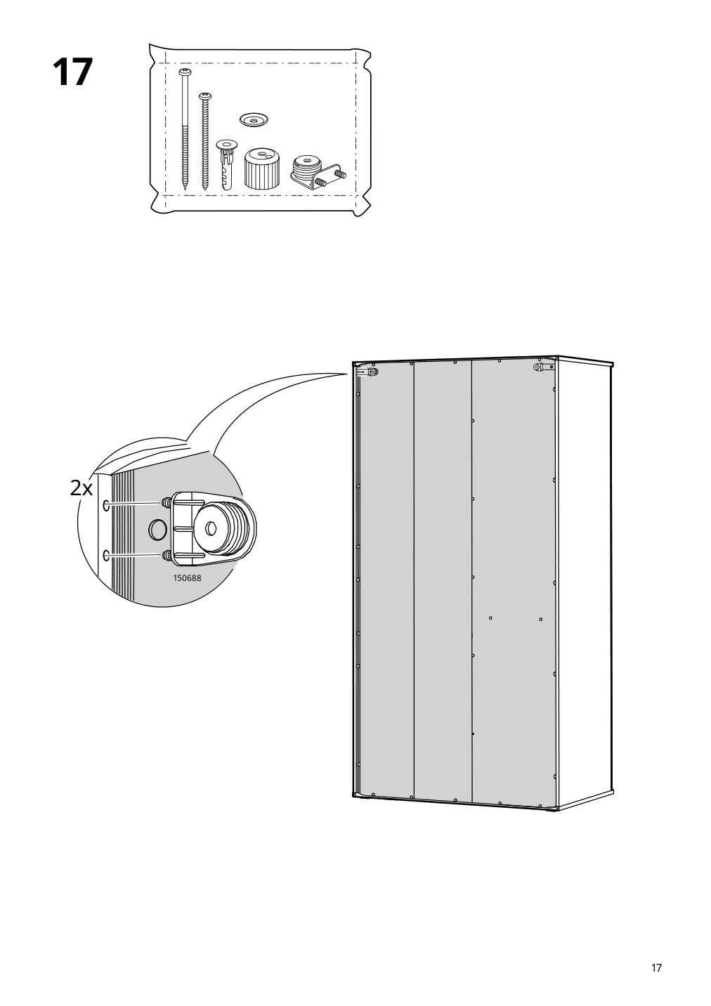 Assembly instructions for IKEA Vihals wardrobe with 2 doors white | Page 17 - IKEA VIHALS wardrobe with 2 doors 604.832.55