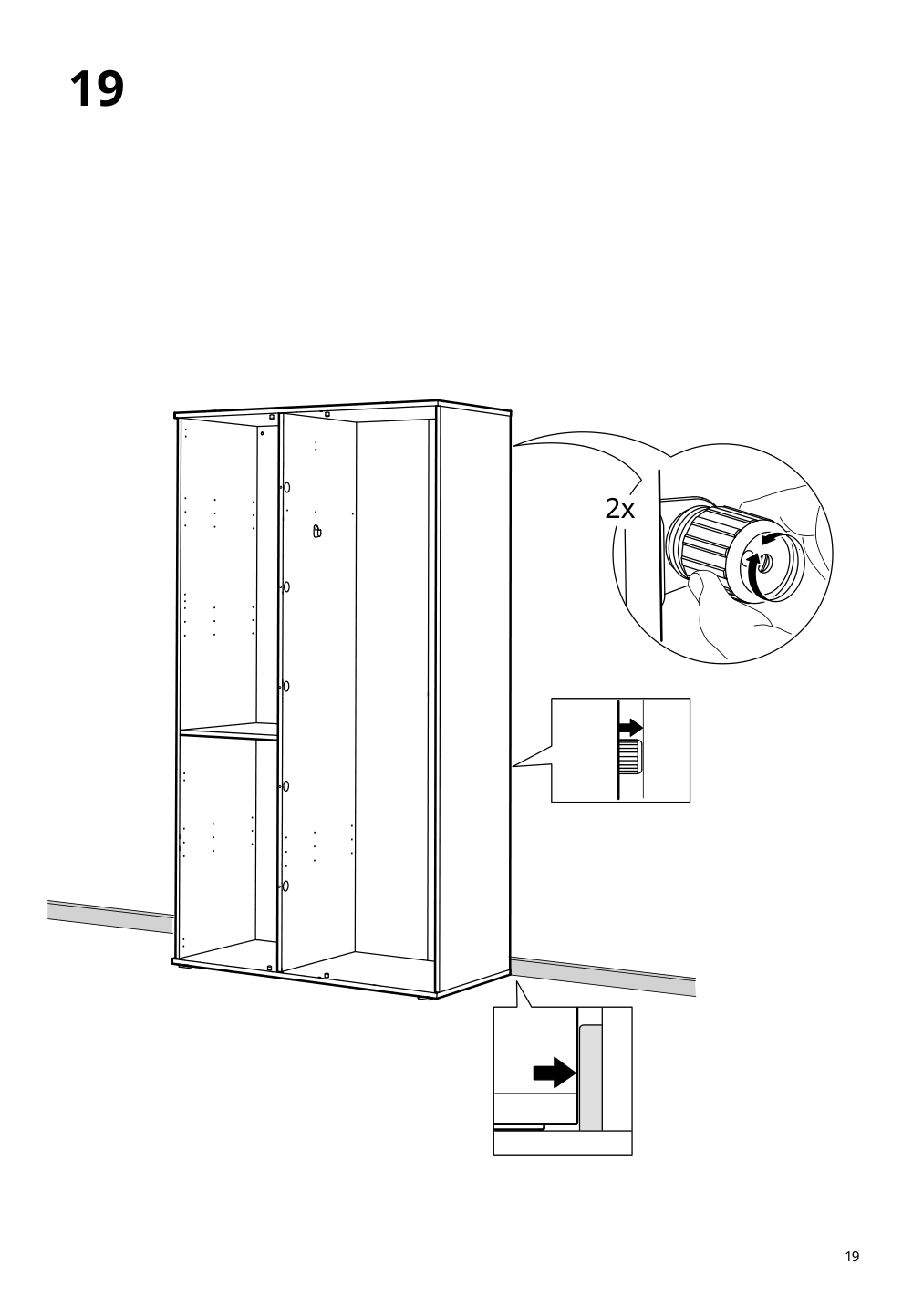 Assembly instructions for IKEA Vihals wardrobe with 2 doors white | Page 19 - IKEA VIHALS wardrobe with 2 doors 604.832.55