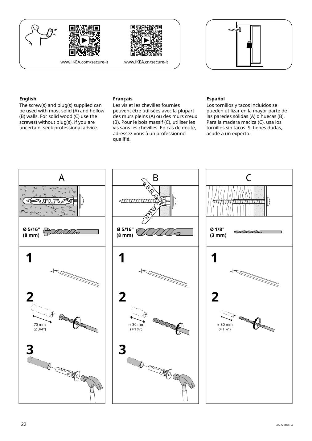 Assembly instructions for IKEA Vihals wardrobe with 2 doors white | Page 22 - IKEA VIHALS wardrobe with 2 doors 604.832.55